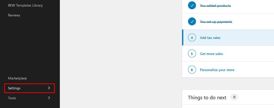 access the "Settings"