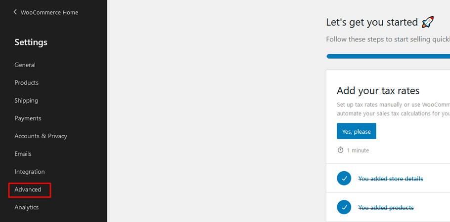click on "Advanced"